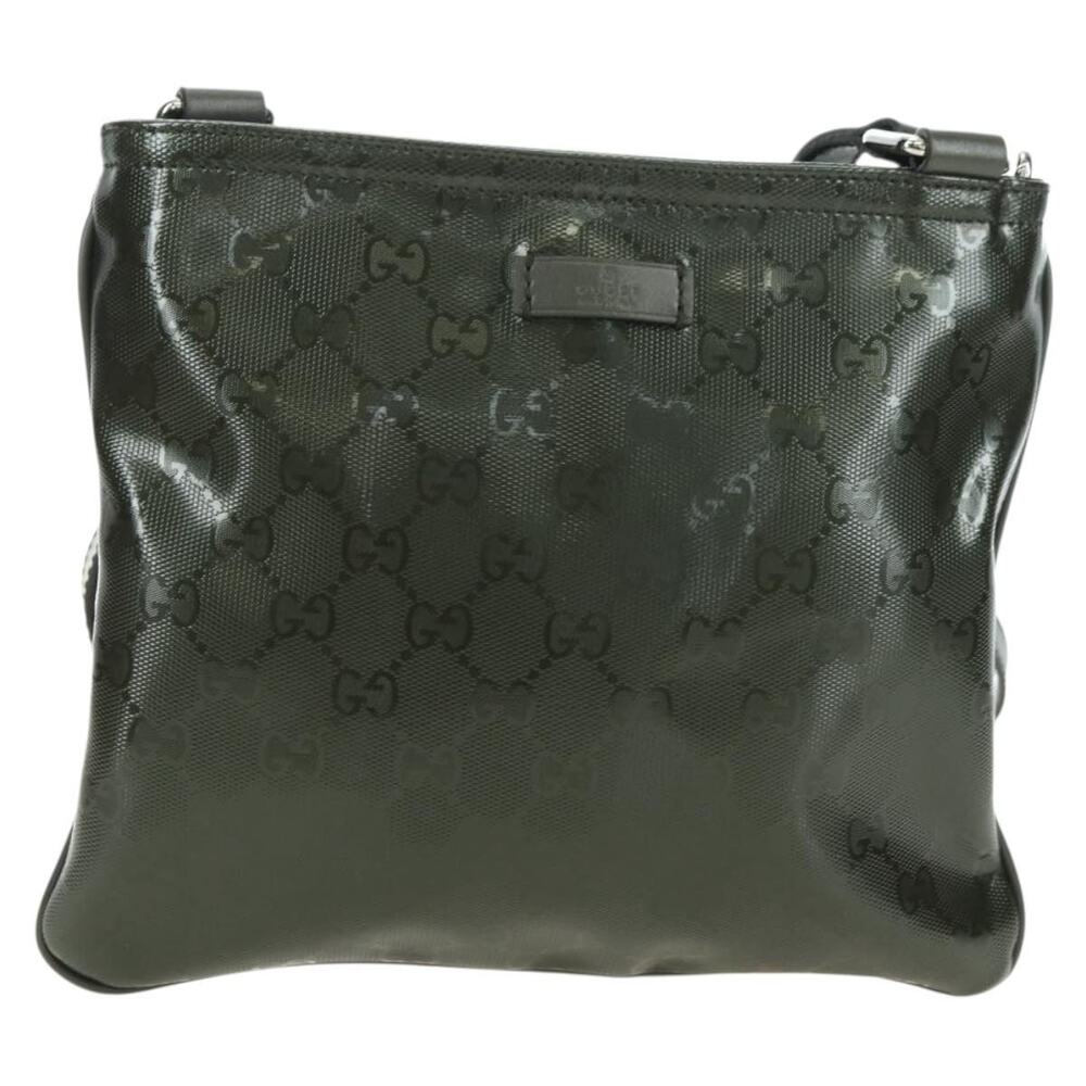 Gucci GG Imprime Coated Canvas Shoulder Bag Silver